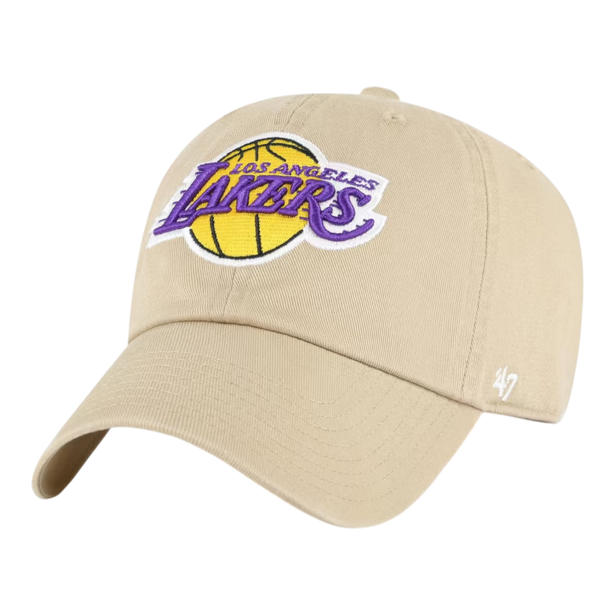 47 Brand Los Angeles Lakers Clean Up Mens Strapback Hat — Khaki (KHB)