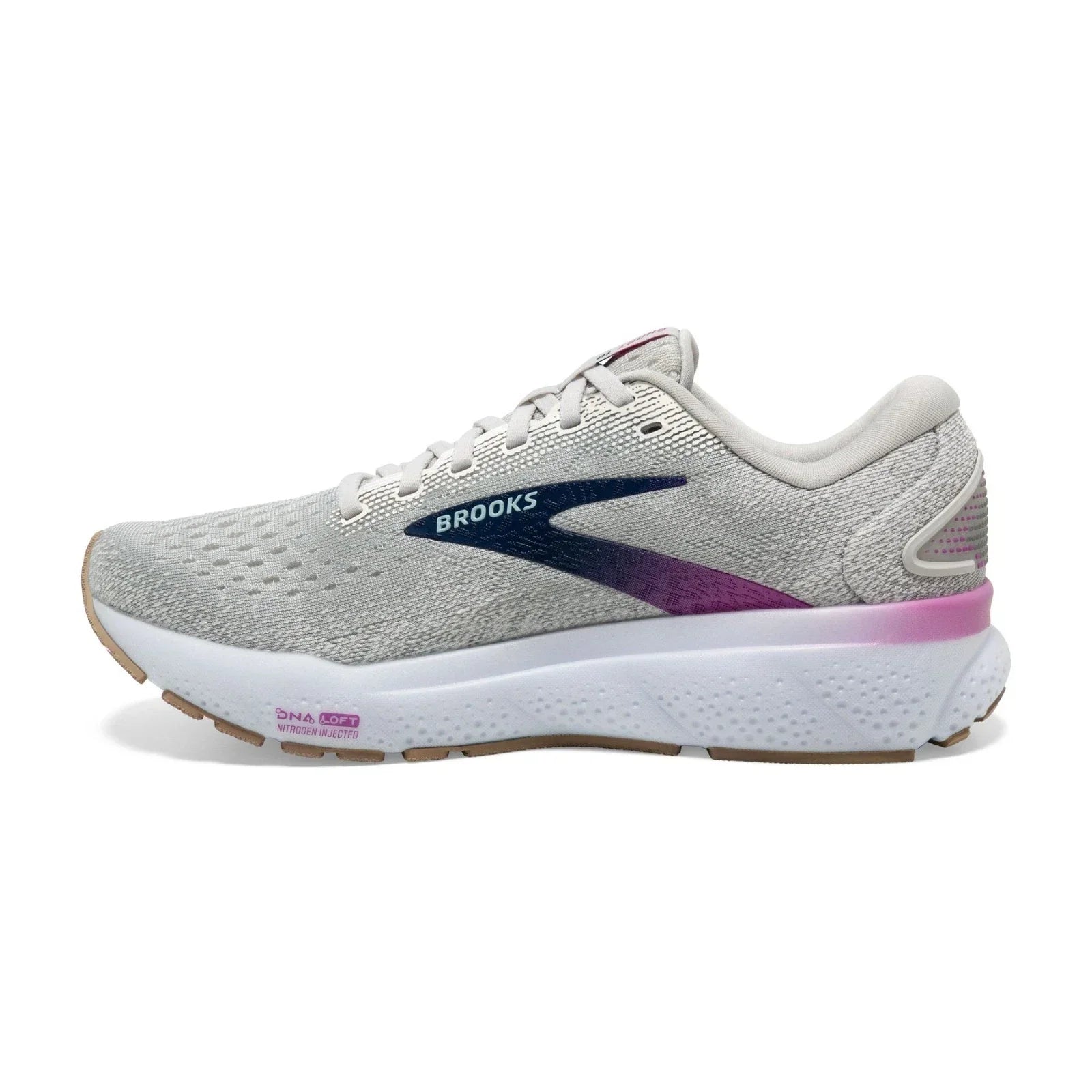 Brooks Ghost 16 Women's Sneakers — White/Gray/Blue Running