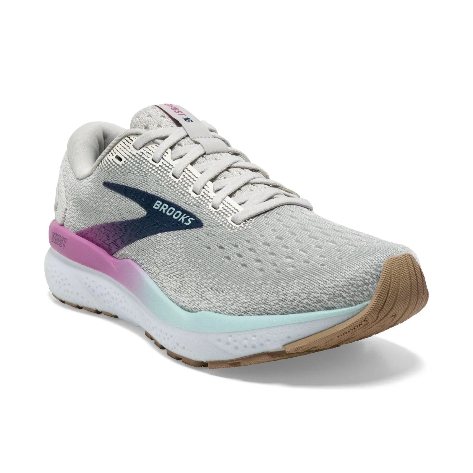 Brooks Ghost 16 Women's Sneakers — White/Gray/Blue Running