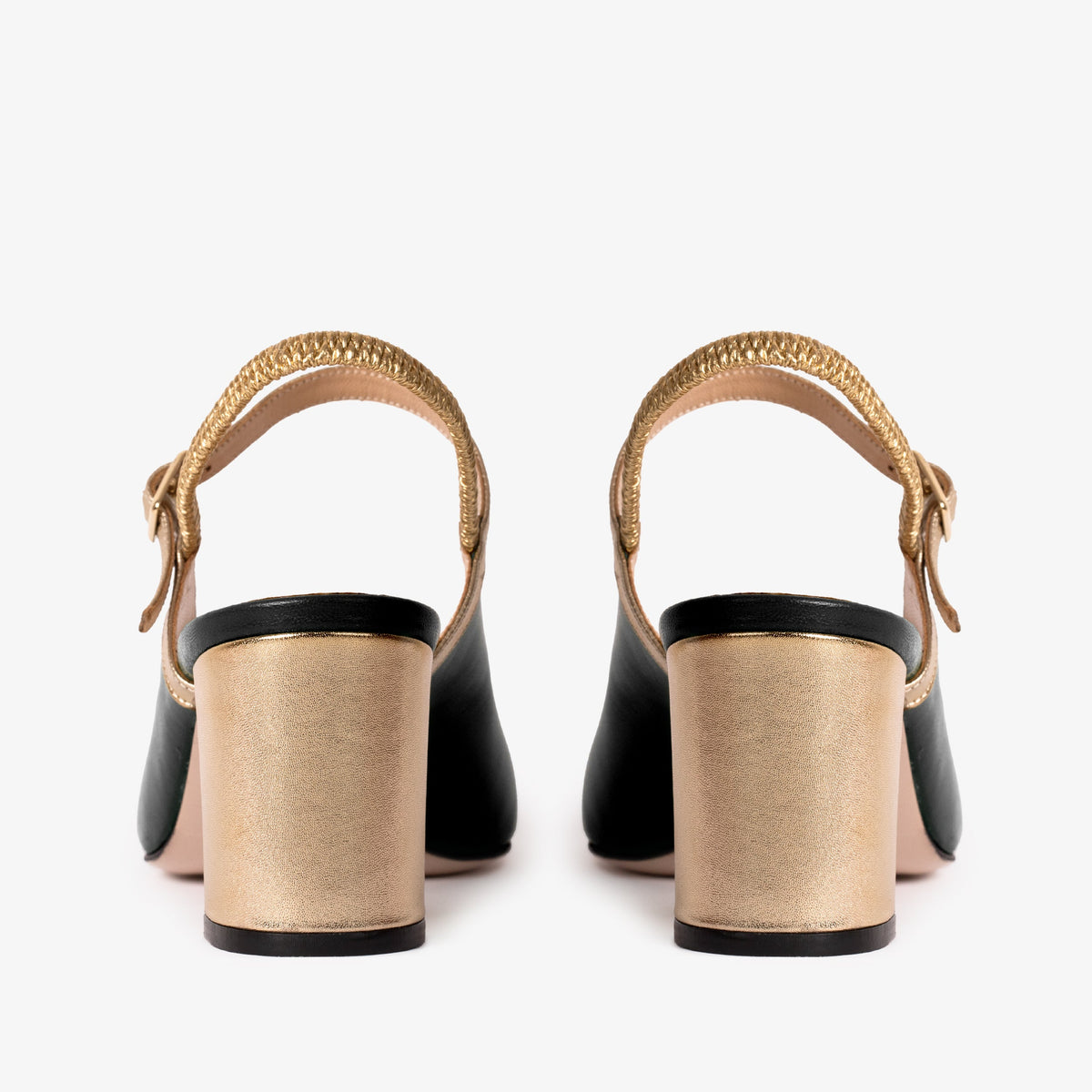 Vinci Leather The Pompei Black Leather Slingback Women Sandal – product view 4