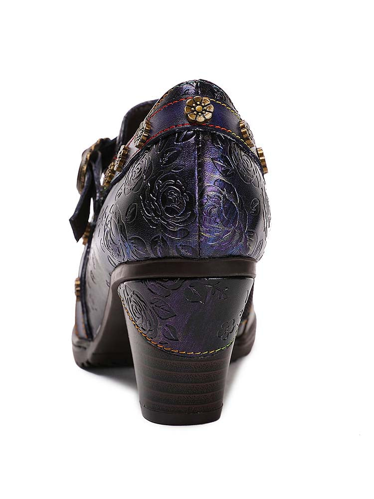 Adalee Retro Floral Embossed Shoes – product view 8