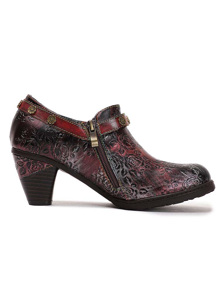 Adalee Retro Floral Embossed Shoes – product view 17