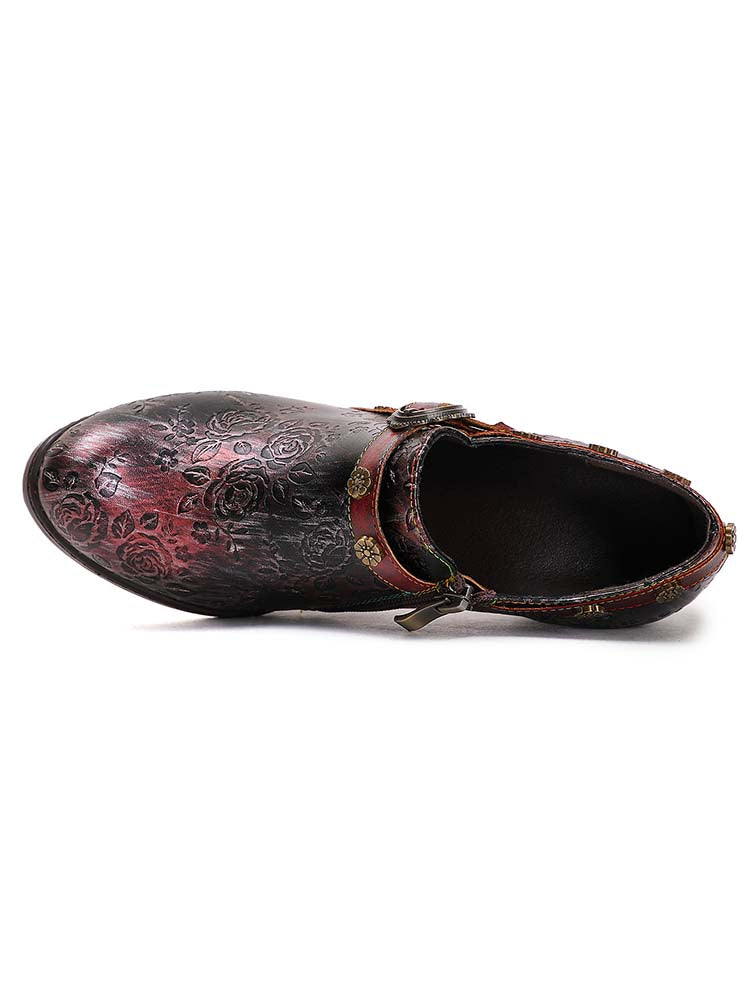 Adalee Retro Floral Embossed Shoes – product view 18