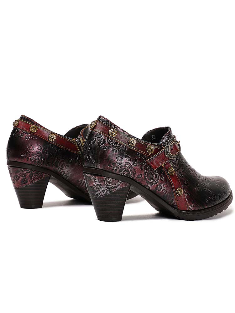 Adalee Retro Floral Embossed Shoes – product view 19