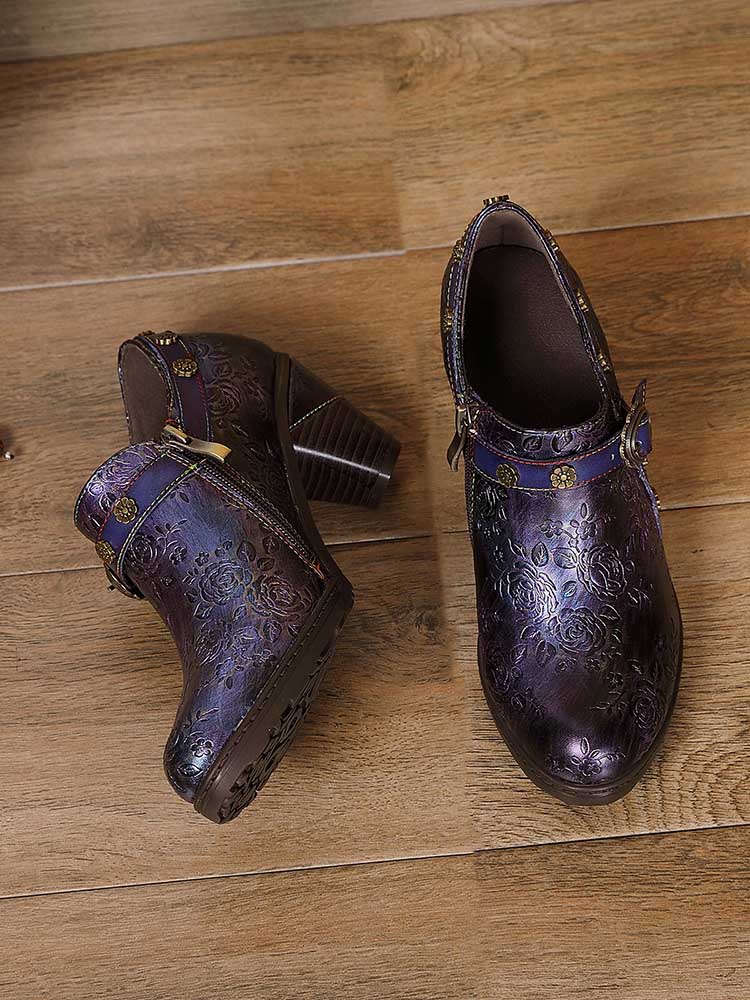 Adalee Retro Floral Embossed Shoes – product view 12