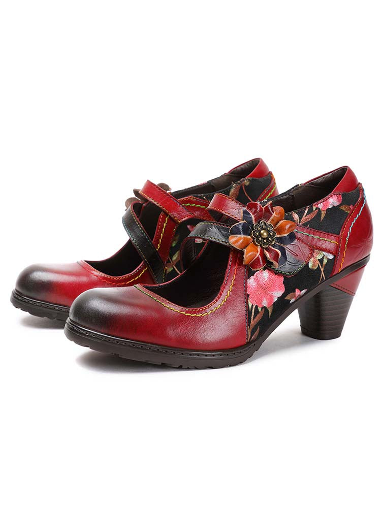 Veda Hand Embossed Leather Shoes – product view 2