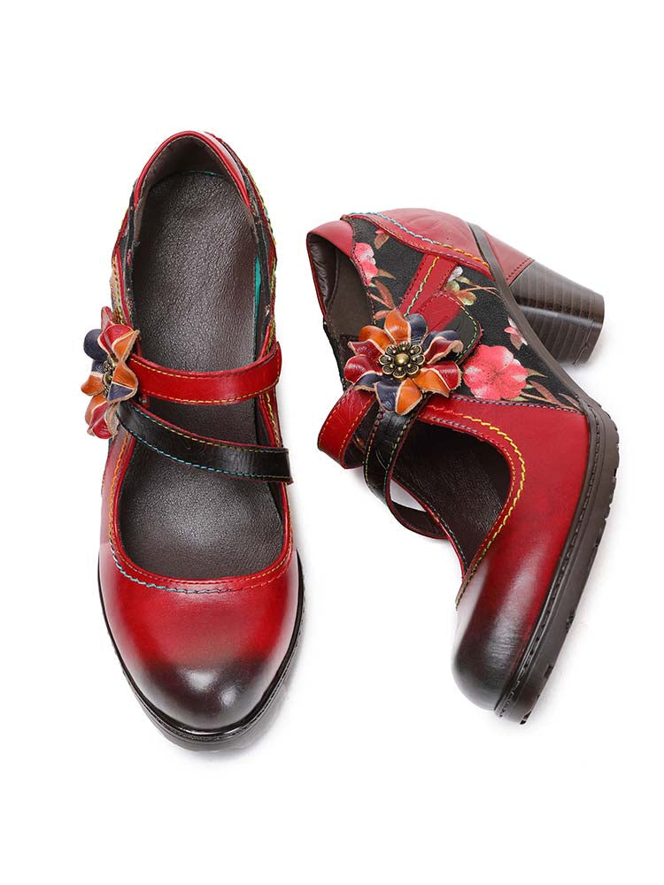 Veda Hand Embossed Leather Shoes – product view 3