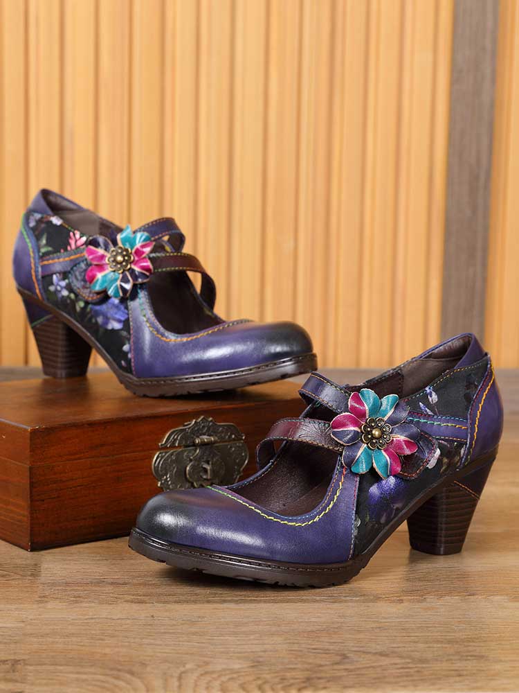 Veda Hand Embossed Leather Shoes – product view 37