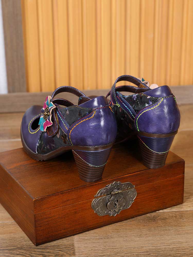 Veda Hand Embossed Leather Shoes – product view 38
