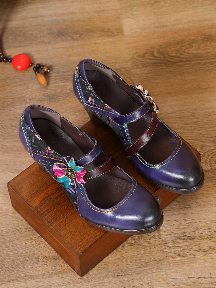 Veda Hand Embossed Leather Shoes – product view 40