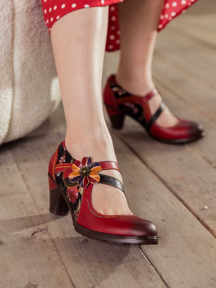 Veda Hand Embossed Leather Shoes – product view 16