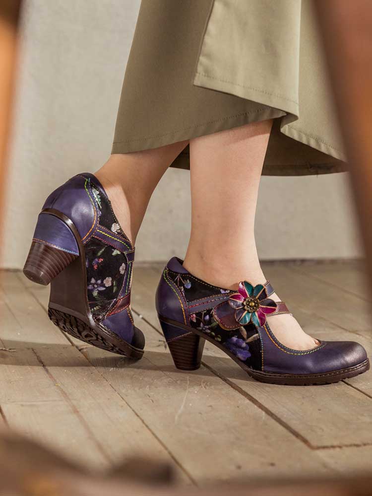 Veda Hand Embossed Leather Shoes – product view 33