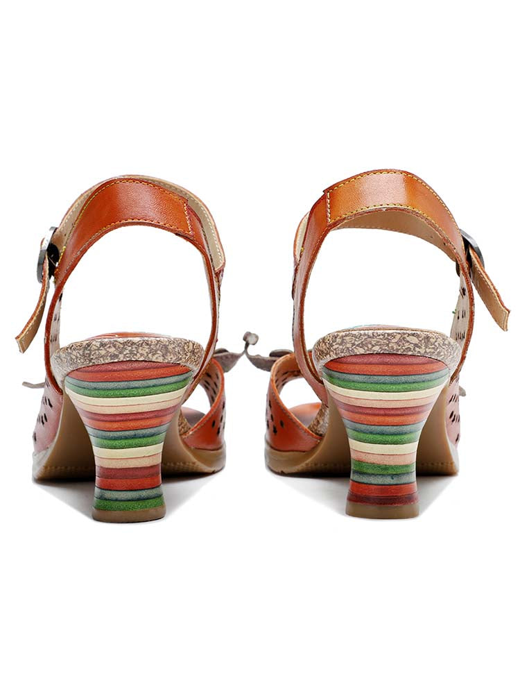 Fish Mouth Three Flowers Hollow Sandals – product view 10