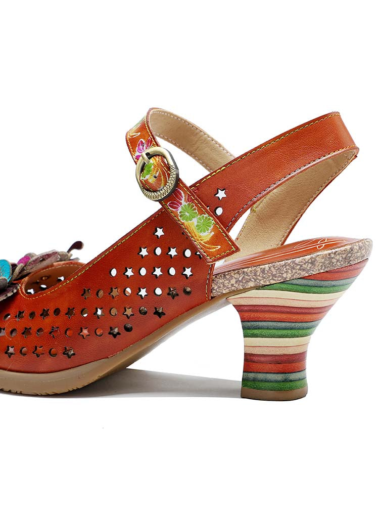 Fish Mouth Three Flowers Hollow Sandals – product view 9