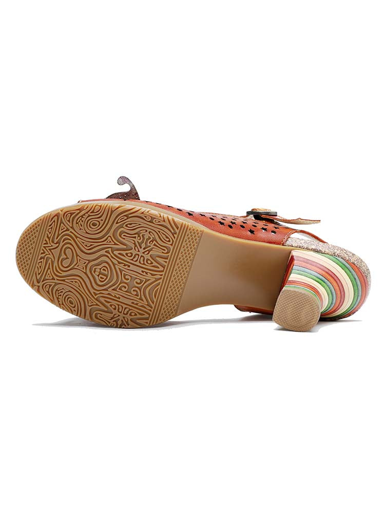 Fish Mouth Three Flowers Hollow Sandals – product view 8