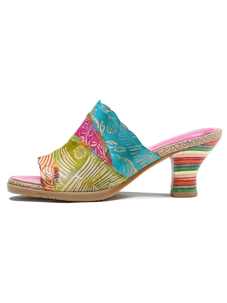 Four Color Splicing Slippers – product view 3