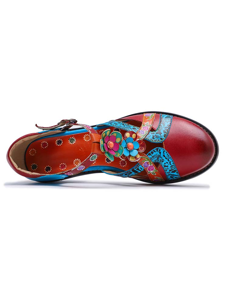Genuine Leather Flower Retro Shoes – product view 9