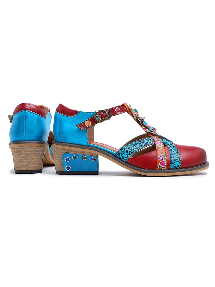 Genuine Leather Flower Retro Shoes – product view 8