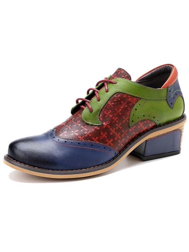 Casual Vintage Handmade Style Leather Brogue Shoes – product view 1