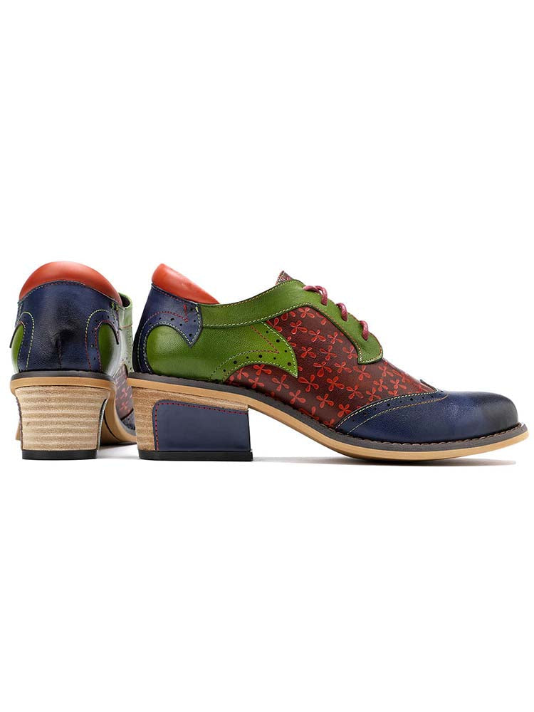 Casual Vintage Handmade Style Leather Brogue Shoes – product view 7