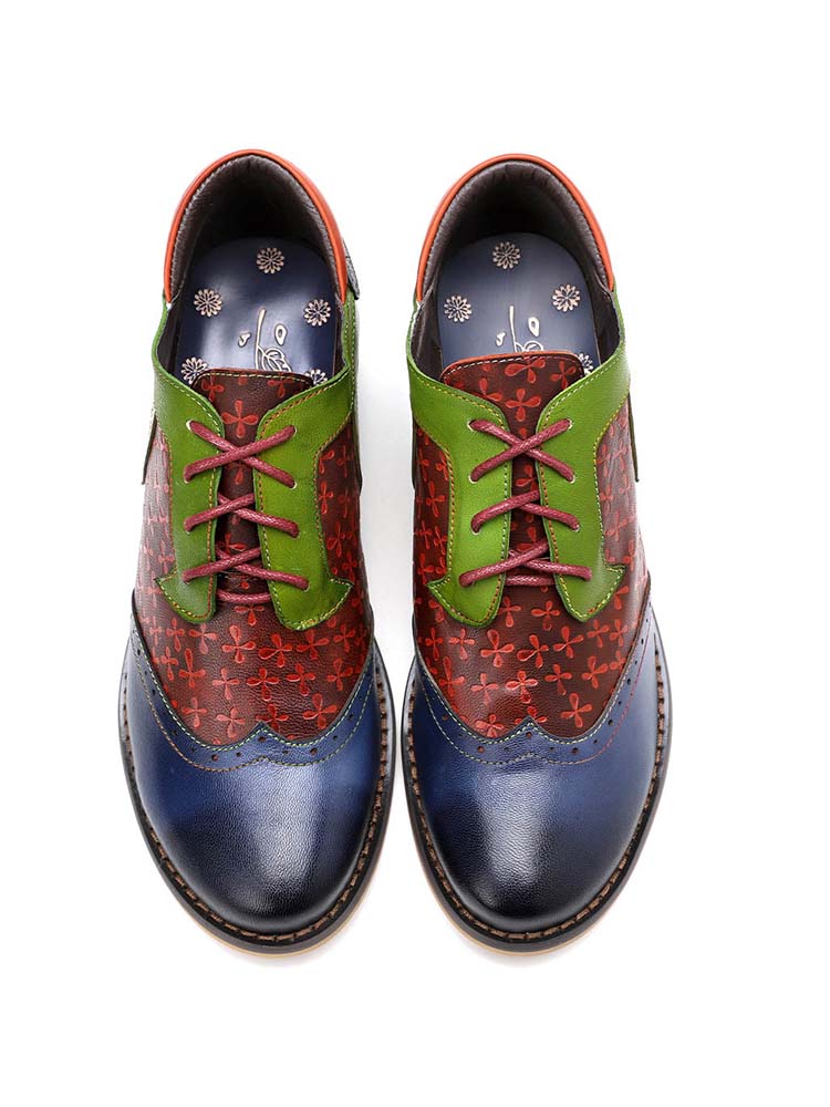 Casual Vintage Handmade Style Leather Brogue Shoes – product view 6