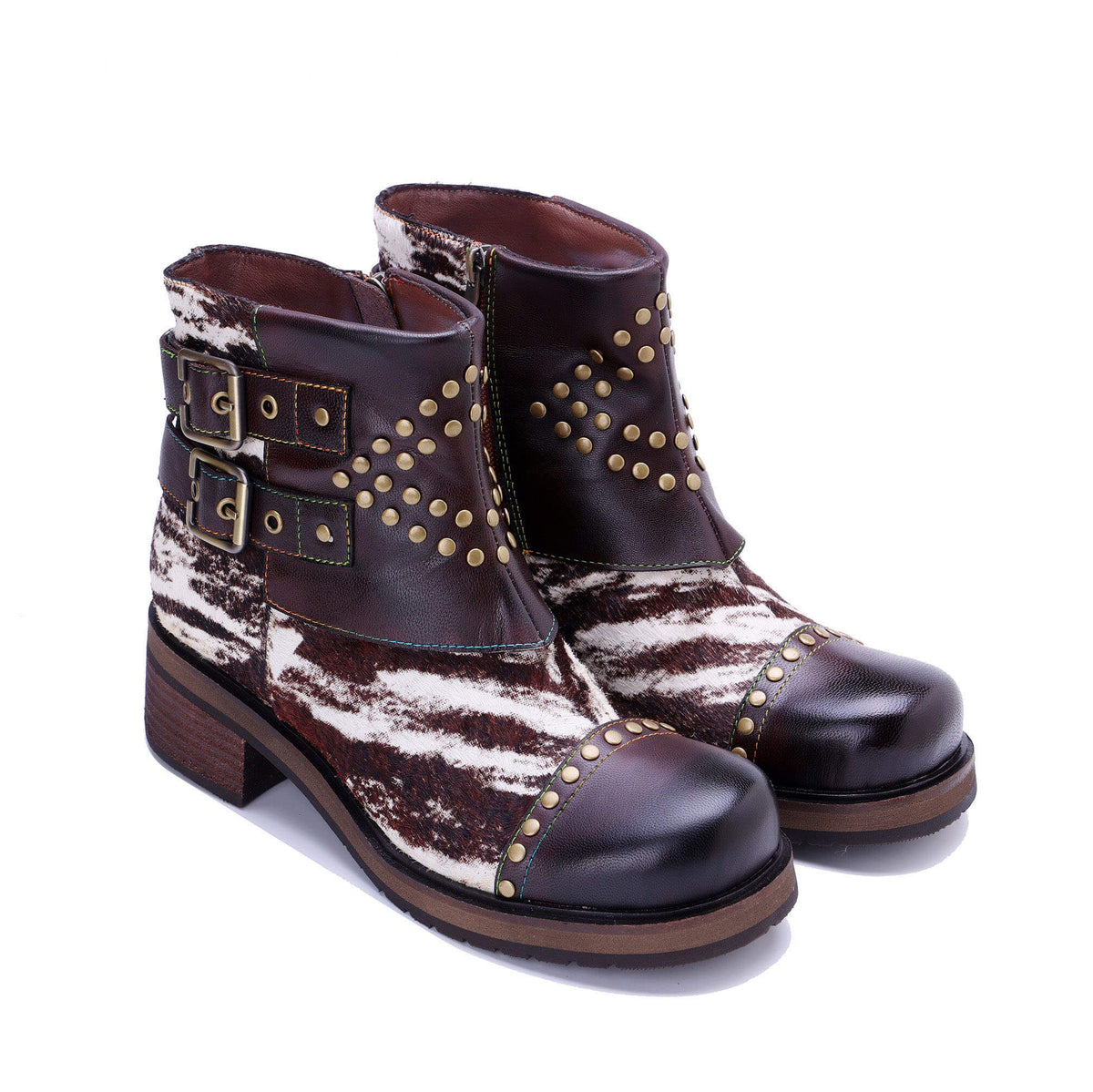 Colorstepshoes Wild Zebra Flat Ankle Boots – product view 4