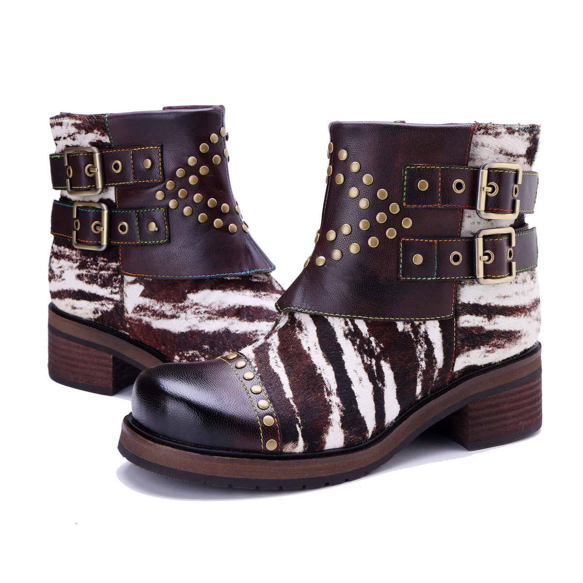 Colorstepshoes Wild Zebra Flat Ankle Boots – product view 2
