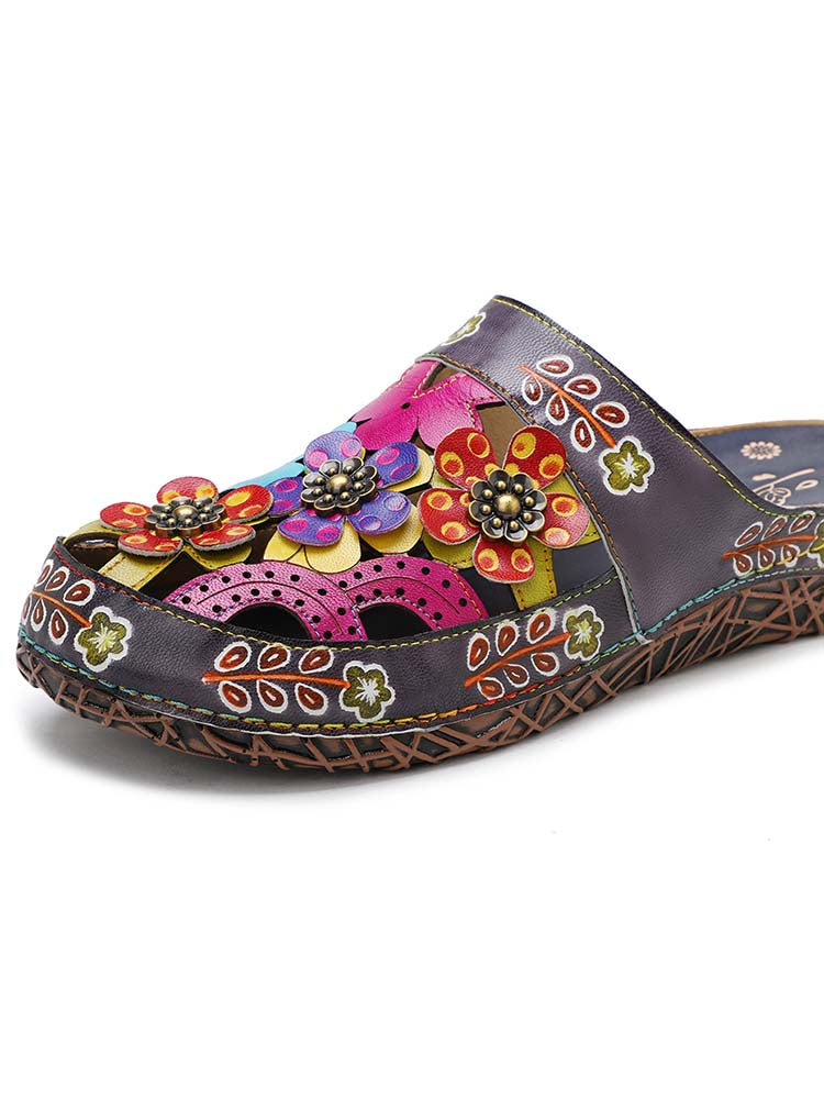Flowers Handmade Colorful Slippers – product view 7