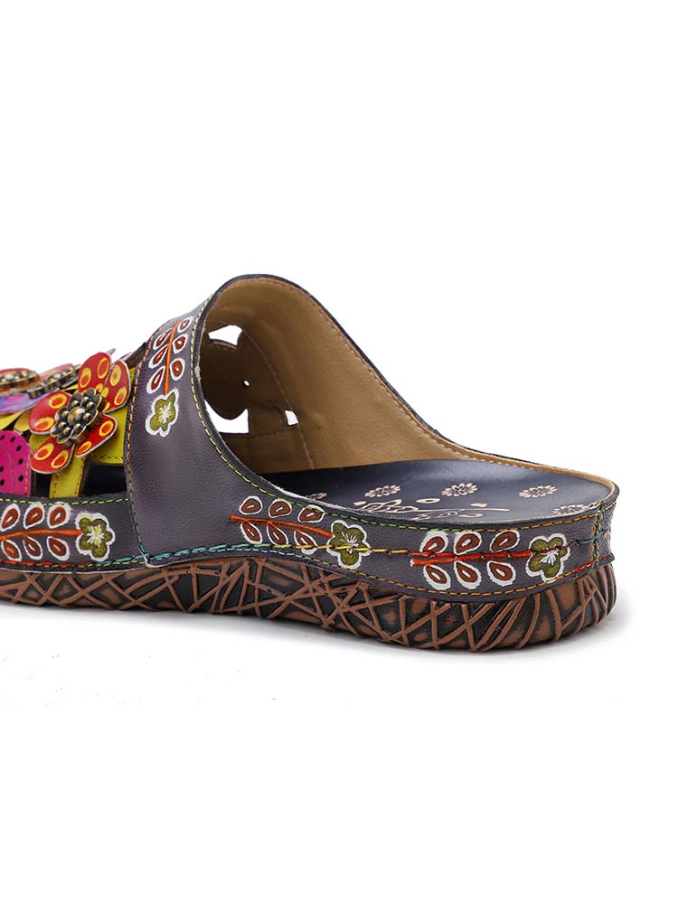 Flowers Handmade Colorful Slippers – product view 8