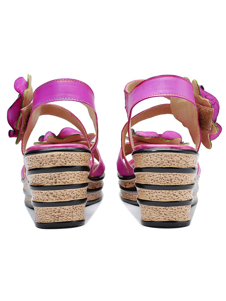 Gorgeous Handmade Rose Wedge Sandals – product view 9