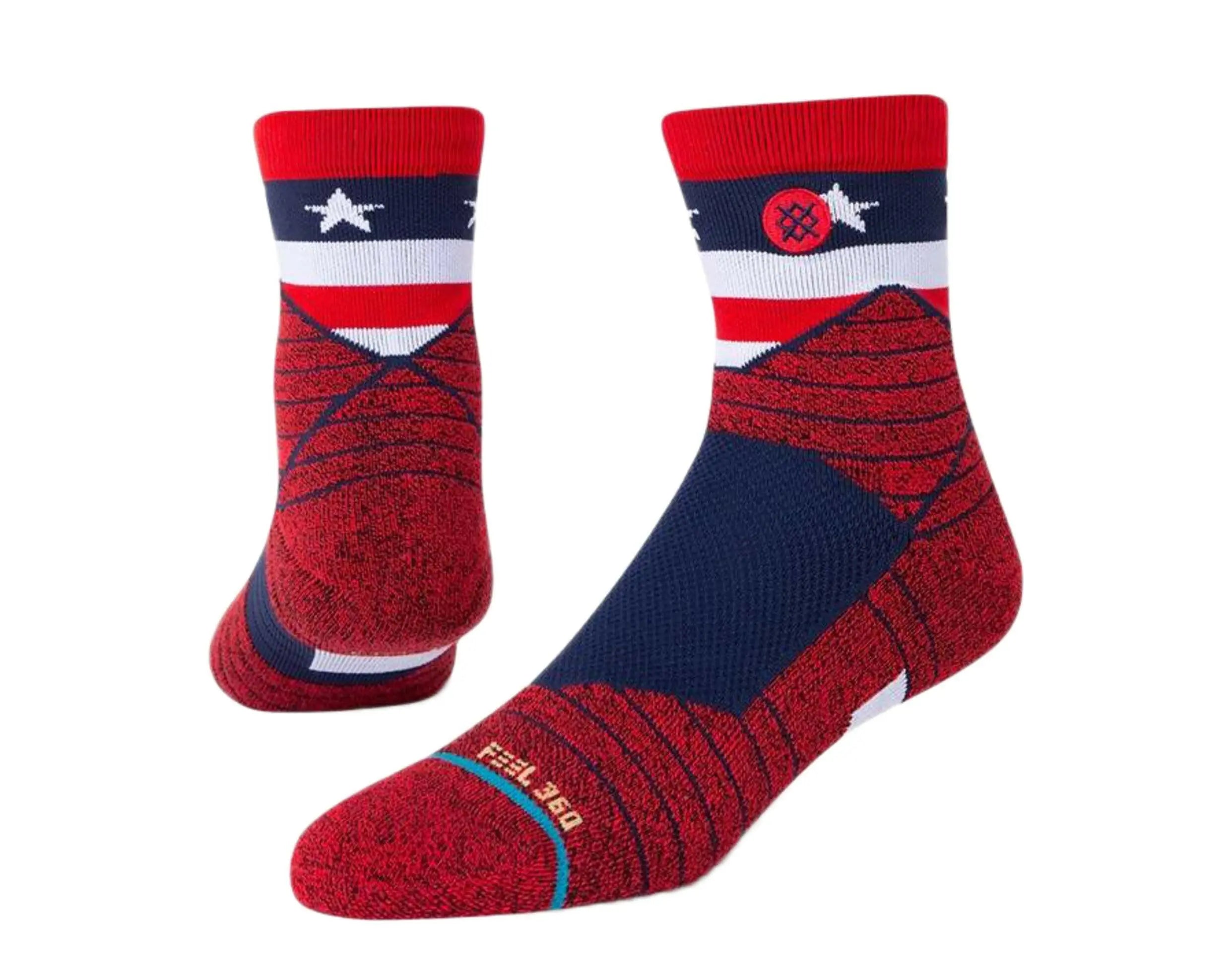 Stance Feel 360 American Quarter Men's Ankle Socks — Red