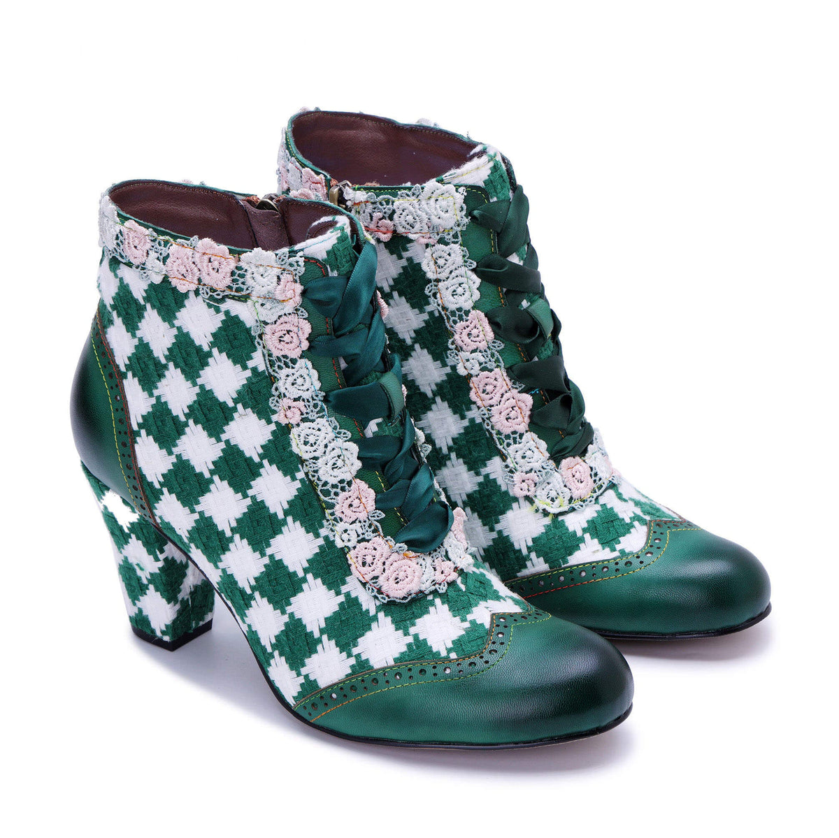 Colorstepshoes Emerald Artistic Floral Lace Boots – product view 3