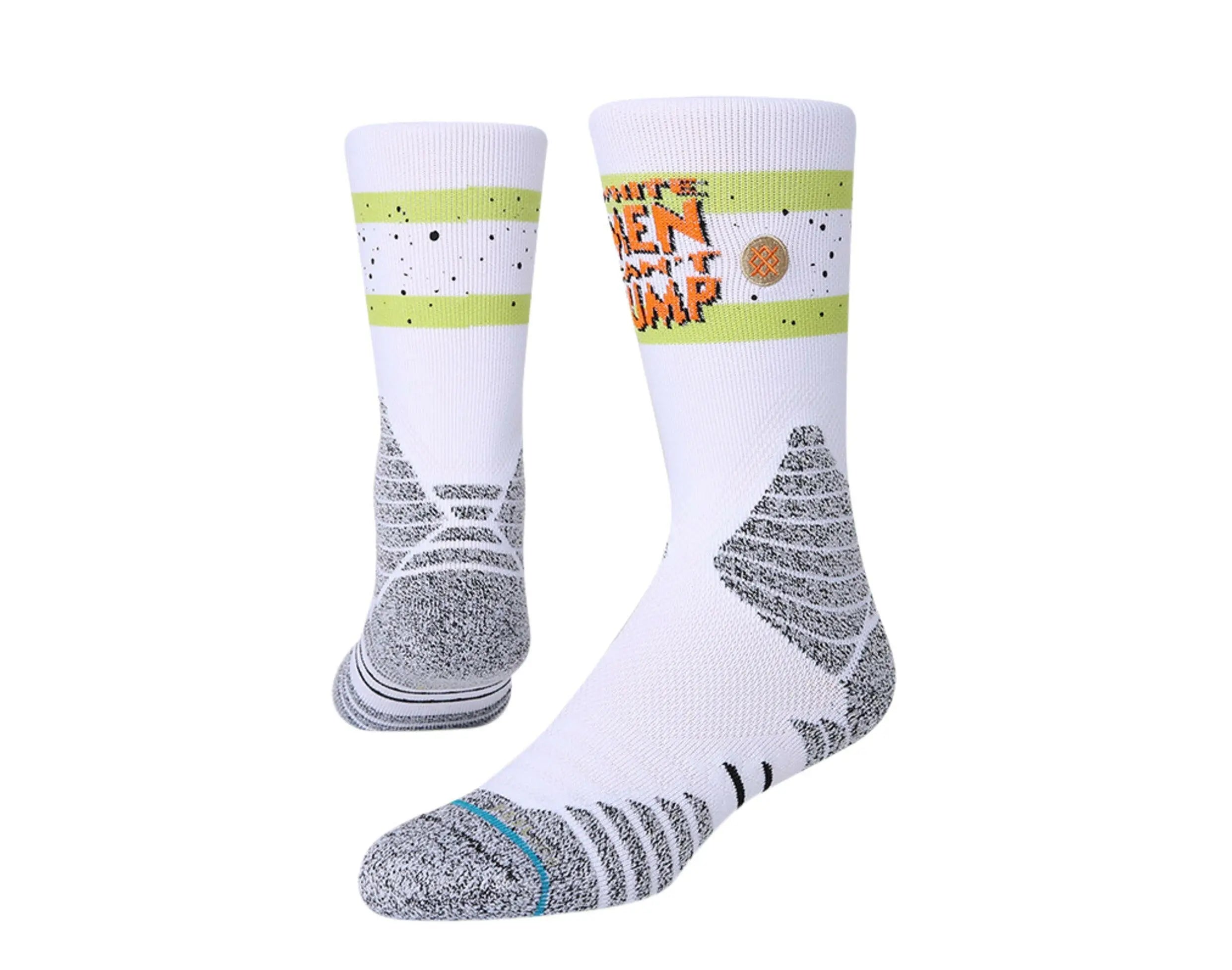 Stance White Men Can't Jump Jump Basketball Men Crew Socks White