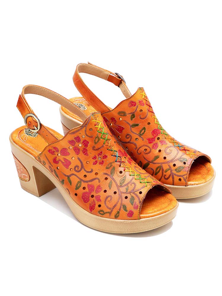Fish Mouth Genuine Leather High Heel Sandals – product view 5
