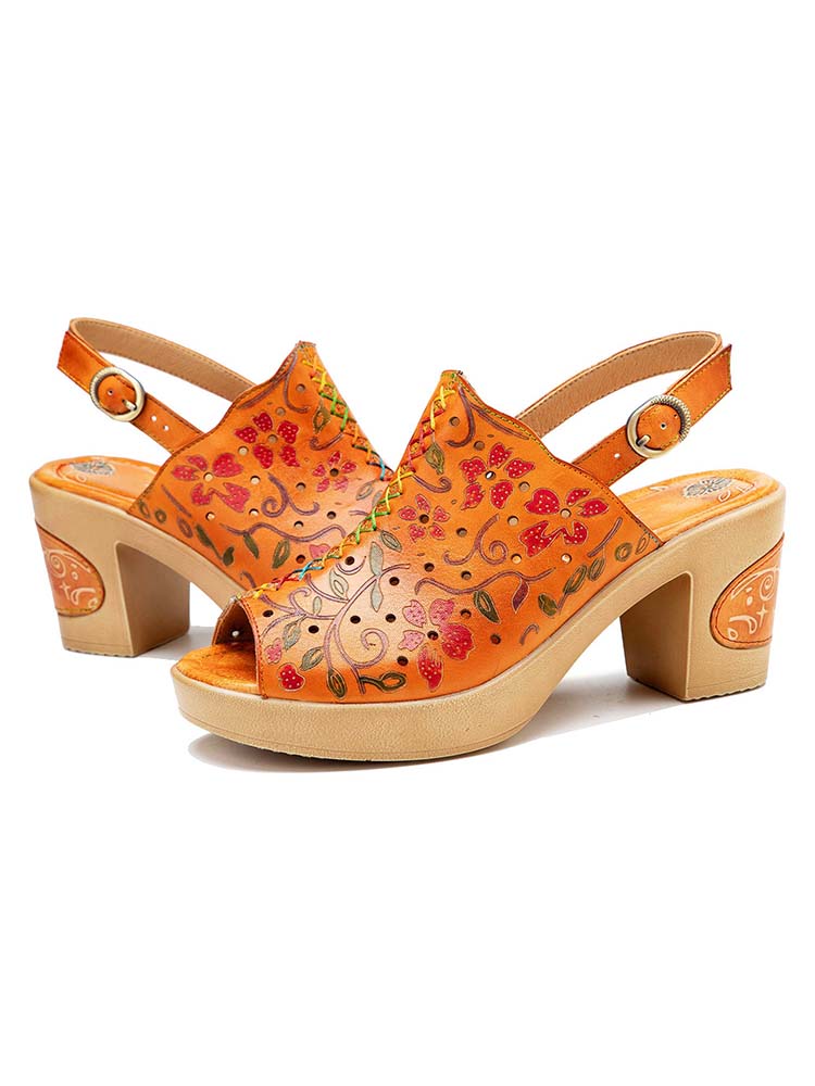 Fish Mouth Genuine Leather High Heel Sandals – product view 4