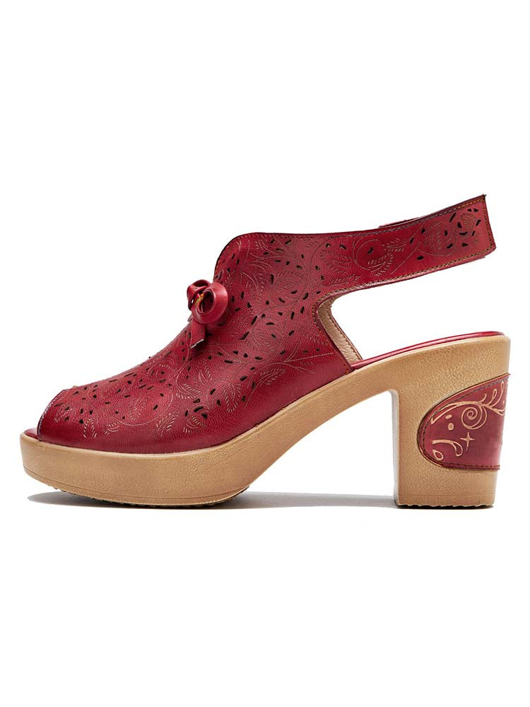 Vintage Handmade Fish Mouth Hollow Sandals – product view 3