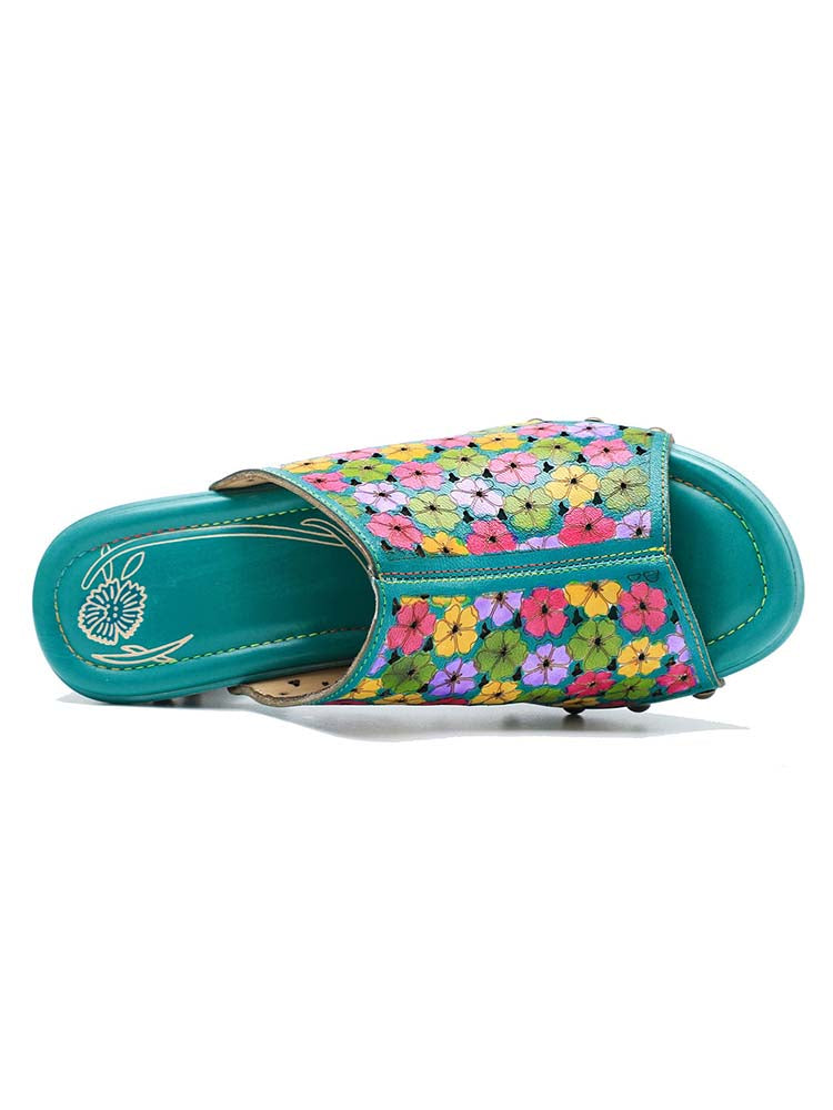 Retro Handmade Four-color Printed Sandals – product view 8