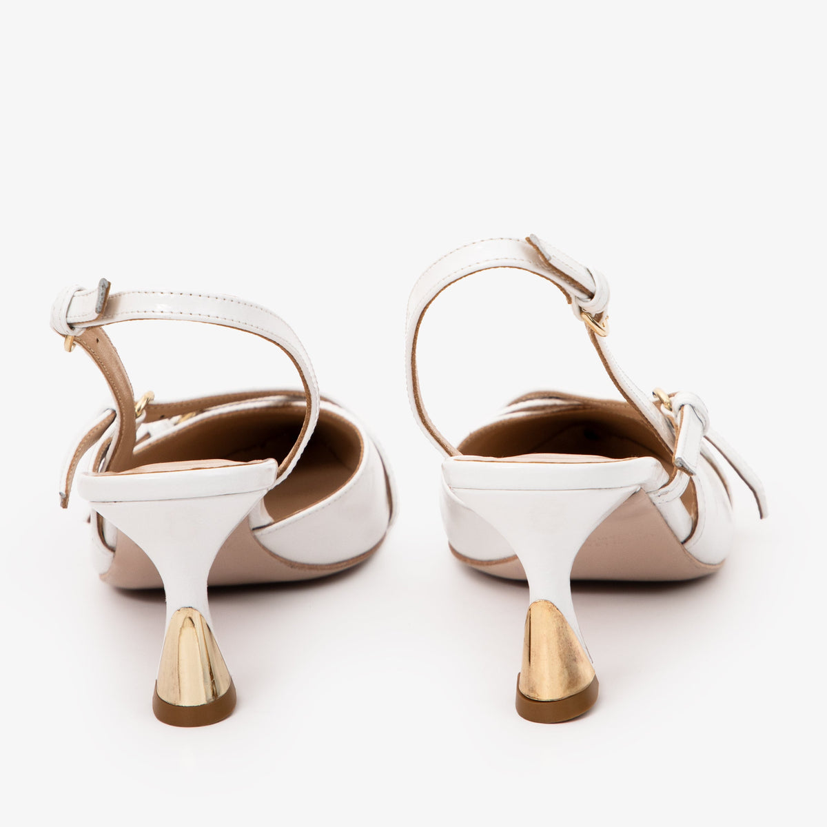 Vinci Leather The Atlantic White Leather Slingback Women Sandal – product view 3