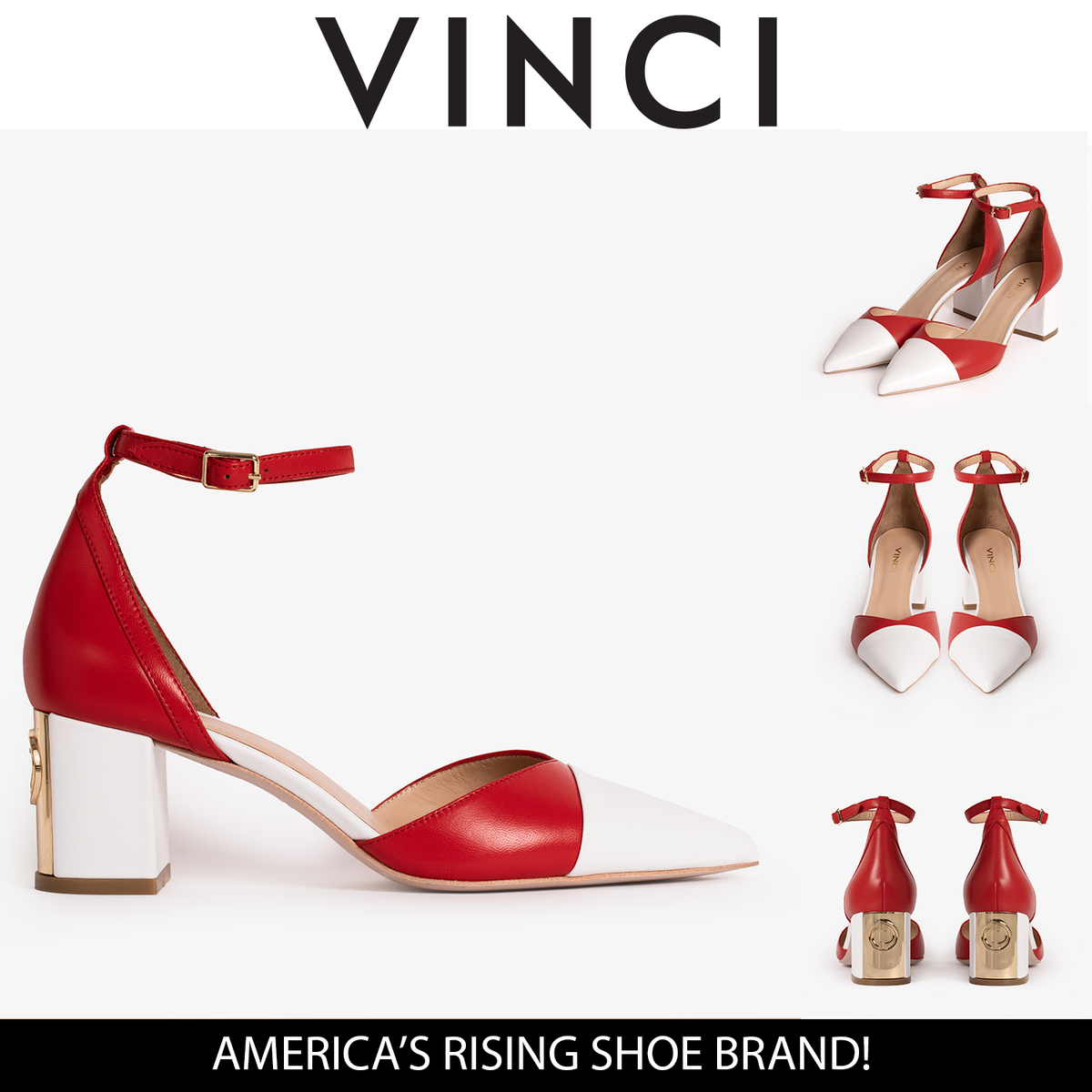 Vinci Leather The Noella Red Leather Women Sandal – product view 6