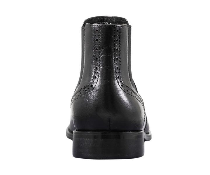 Asher Green AG2632 Menโs Black and White Leather Chelsea Boots