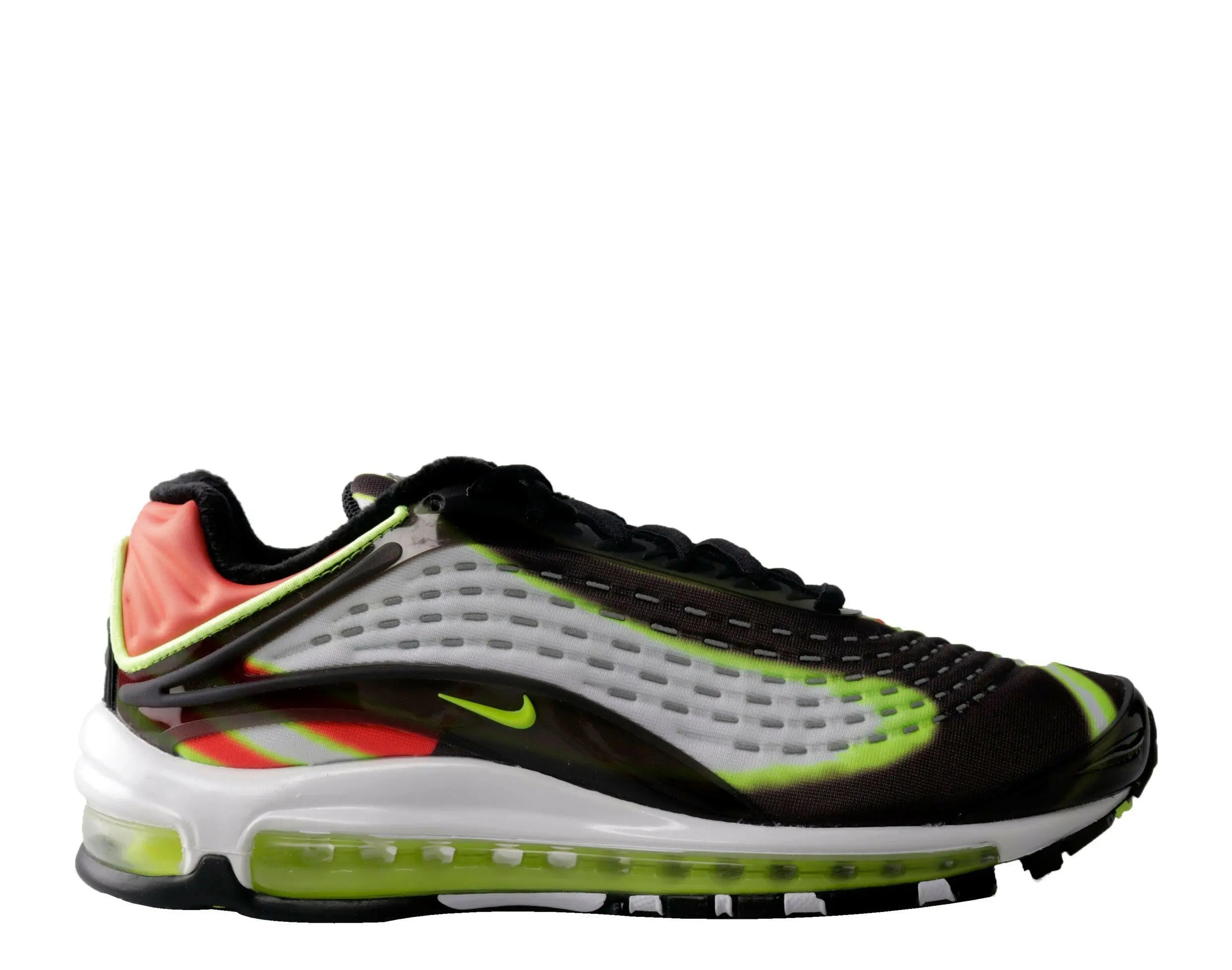 Nike Air Max Deluxe Men Running Sneakers Black/Volt-Habanero Red-White