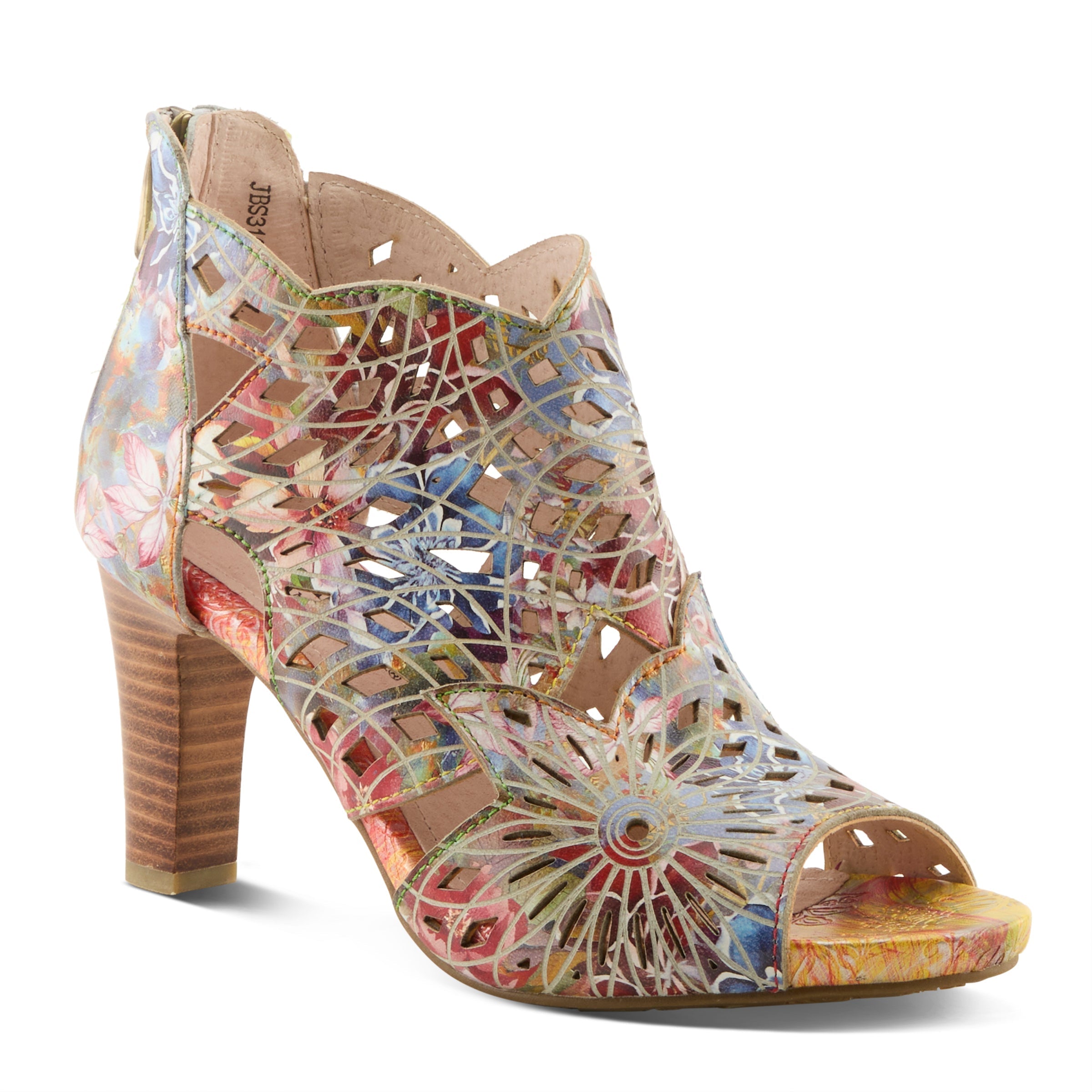 L'Artiste L'ARTISTE AMORA-FIRE SANDAL sandal in blue multi with handcrafted leather design