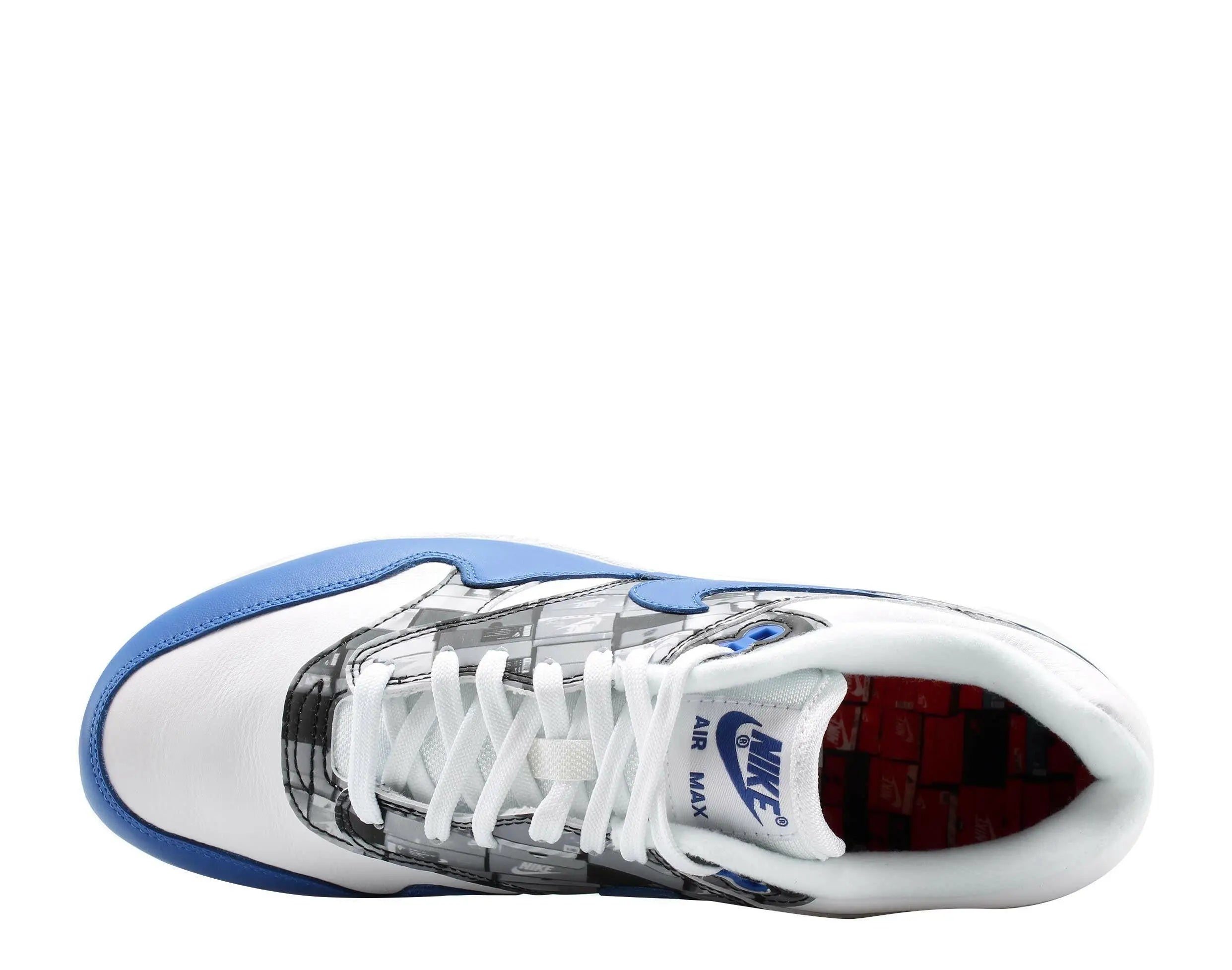 Nike Air Max 1 Print Men Running Sneakers White/Game Royal-Neutral Grey
