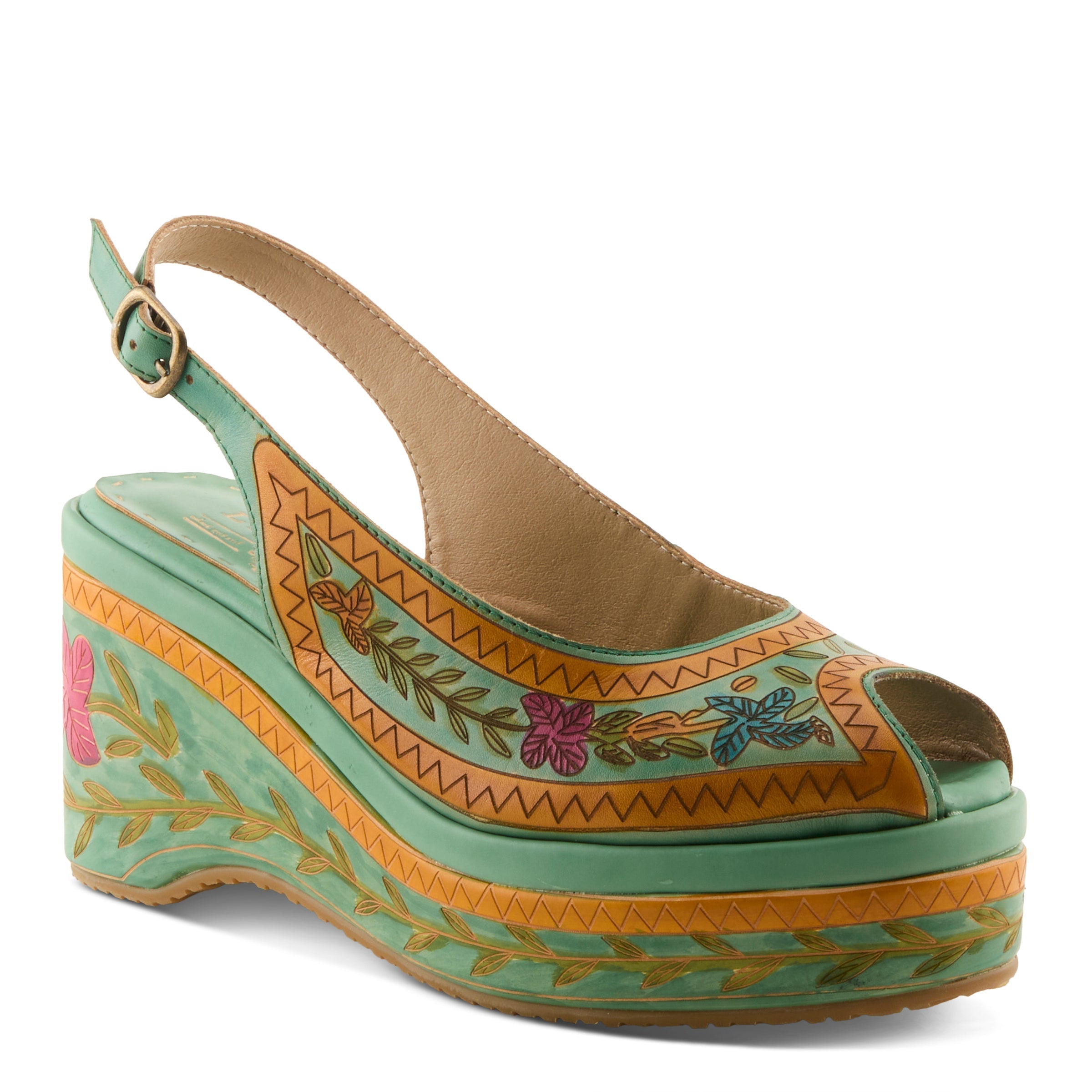L'Artiste L'ARTISTE ARTDEVIVRE SANDAL sandal in beige multi with handcrafted leather design