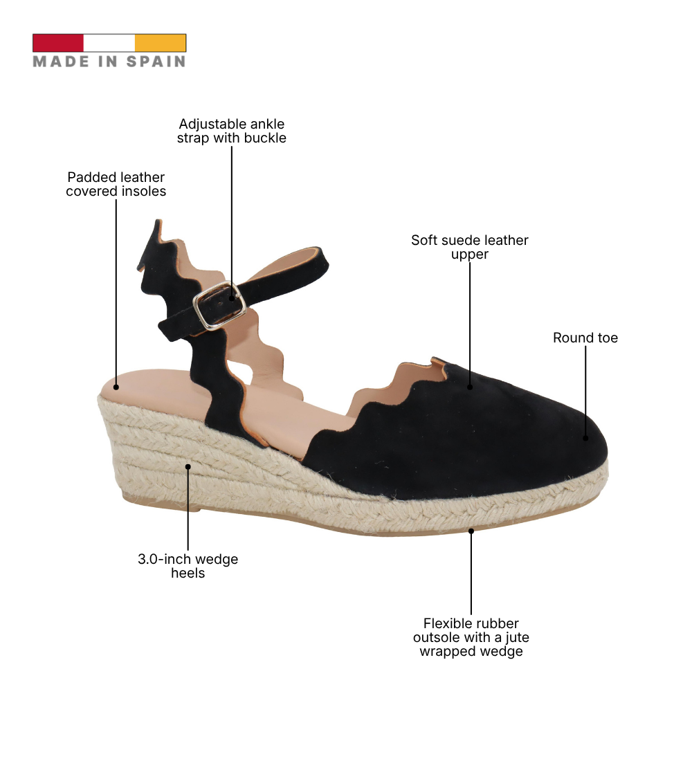 Eric Michael Abilene Spanish Suede Espadrille Wedge