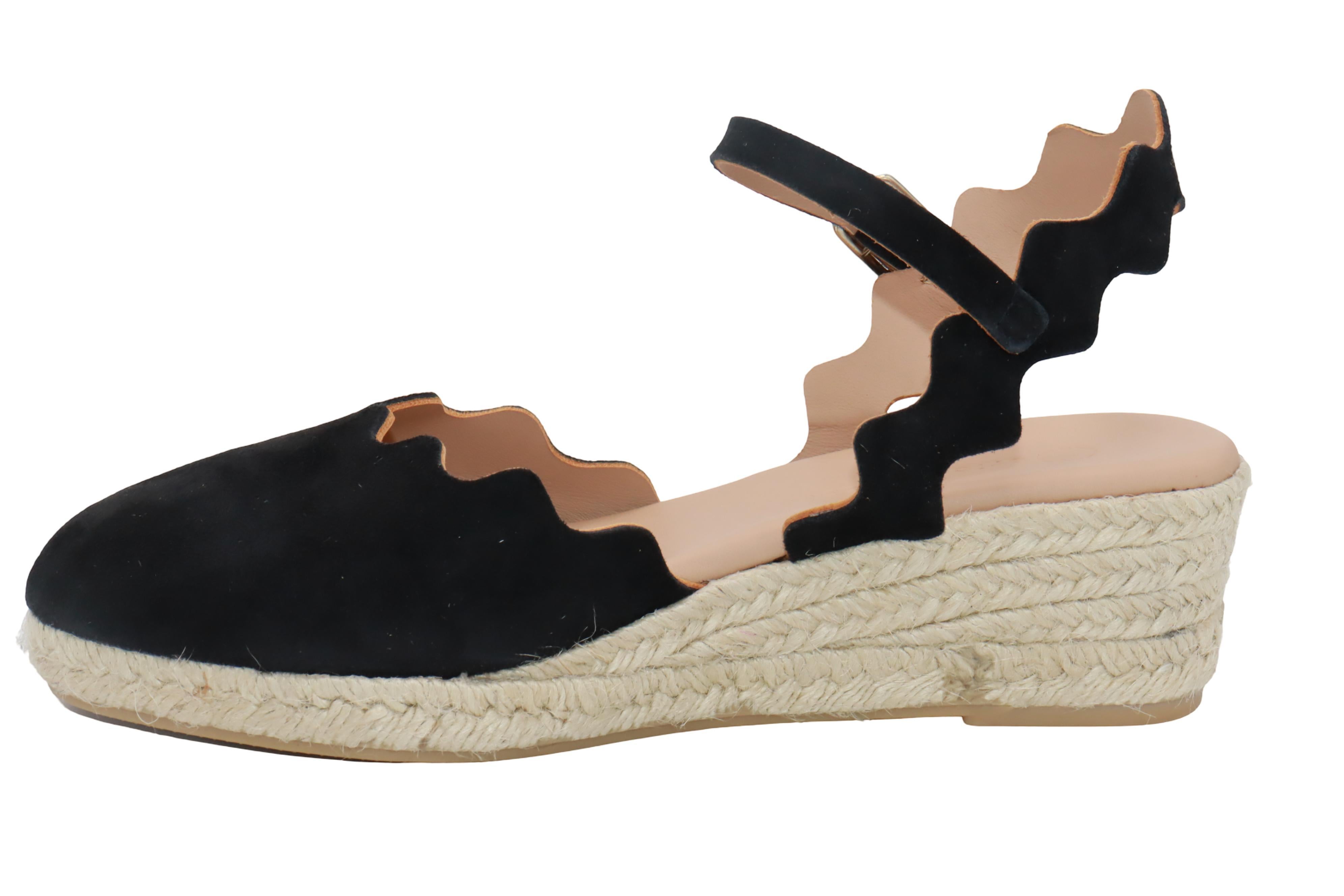 Eric Michael Abilene Spanish Suede Espadrille Wedge