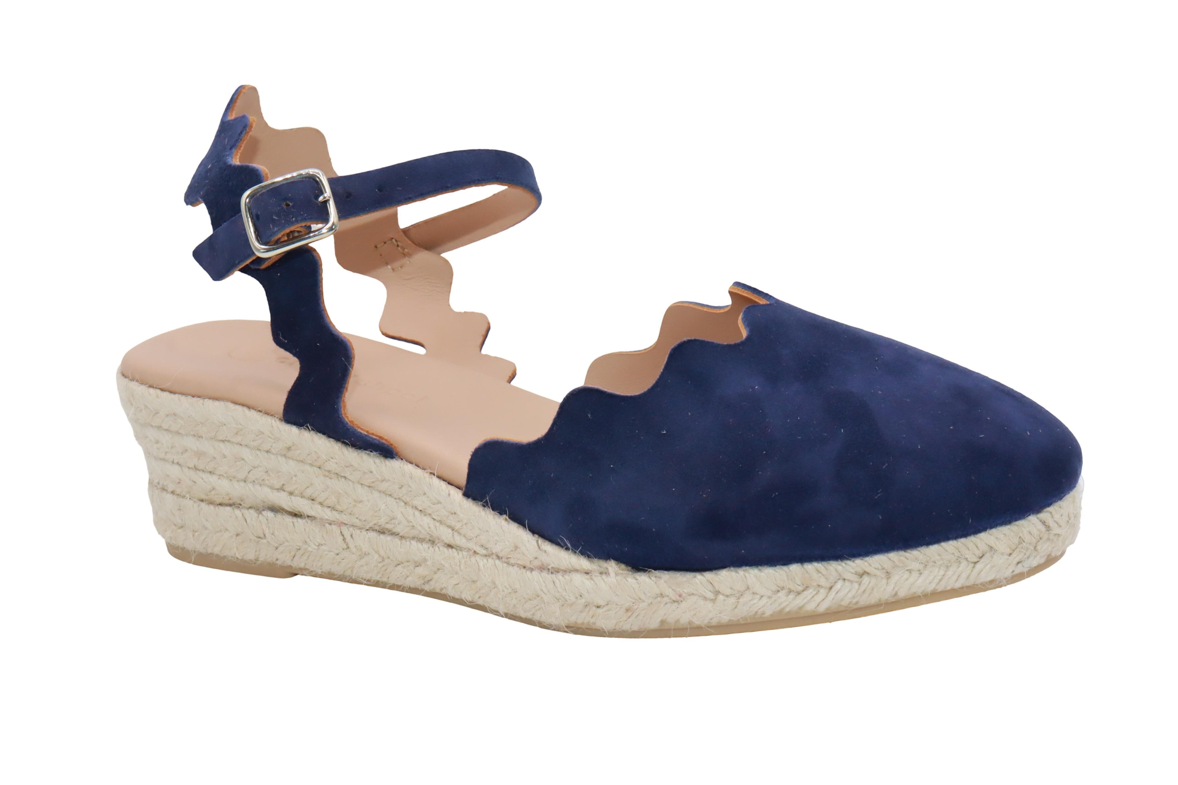Eric Michael Abilene Spanish Suede Espadrille Wedge