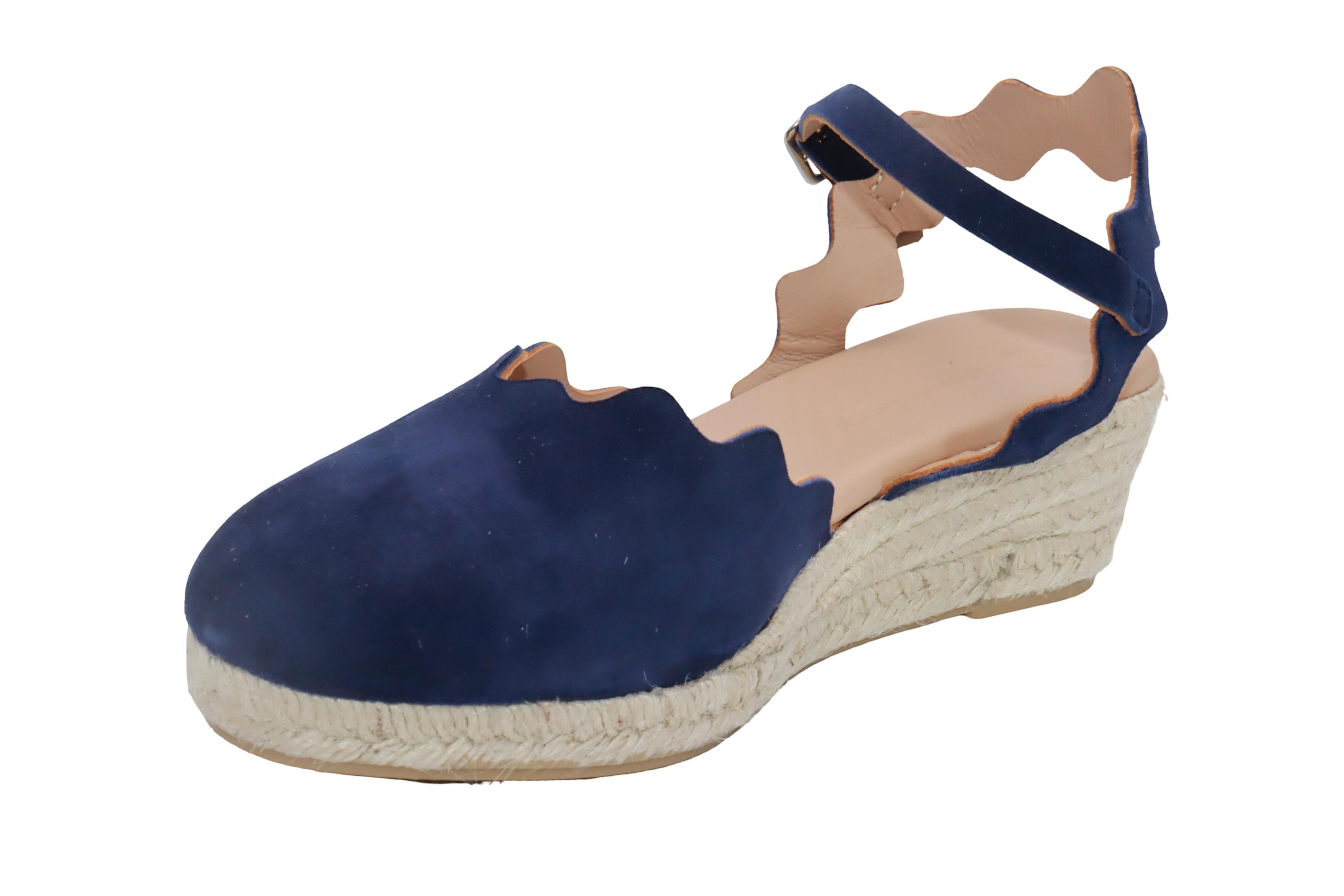 Eric Michael Abilene Spanish Suede Espadrille Wedge