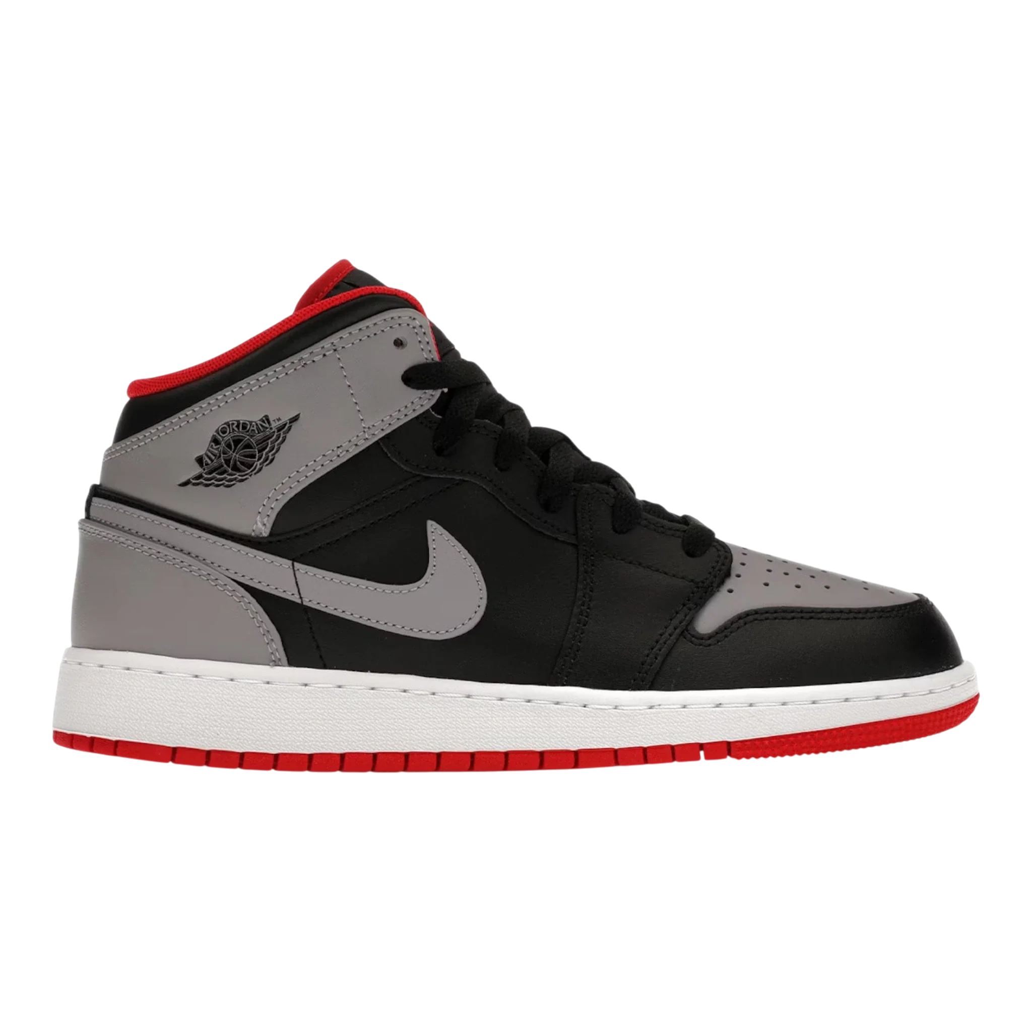Nike Air Jordan 1 Mid Big Kids' (GS) Sneakers — Black/Cement Grey Mid-Top
