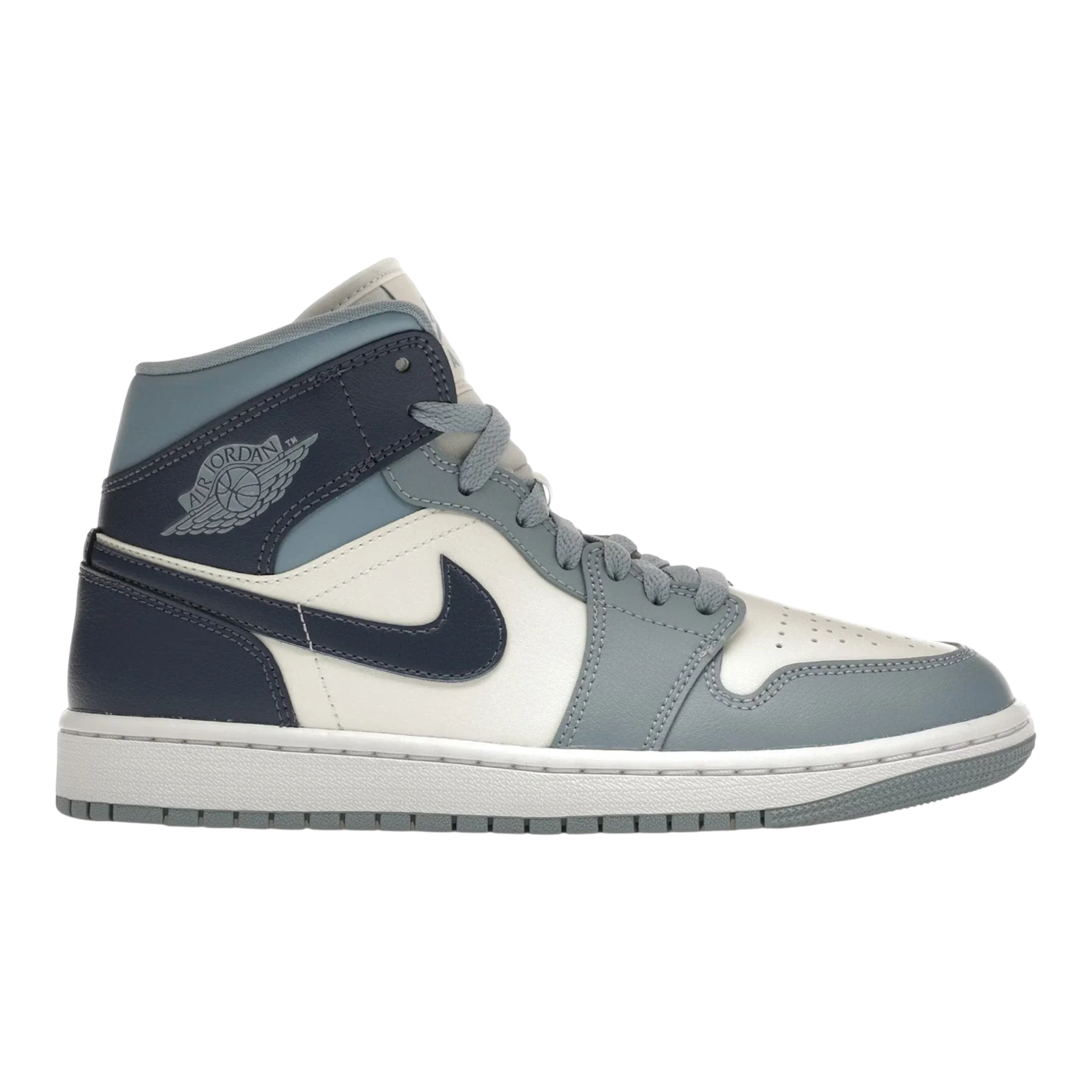 Nike Air Jordan 1 Mid Women's Sneakers — White/Blue Mid-Top